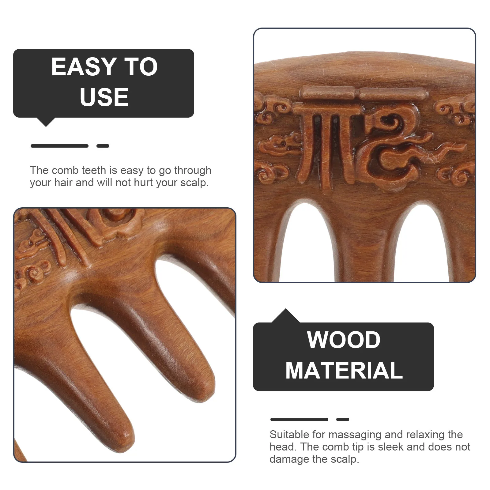 

1pcs Portable Wood Wide Tooth Comb For Scalp Massage Detangling No Static Hair Pick Natural Wooden Comb For Curly Hair Care