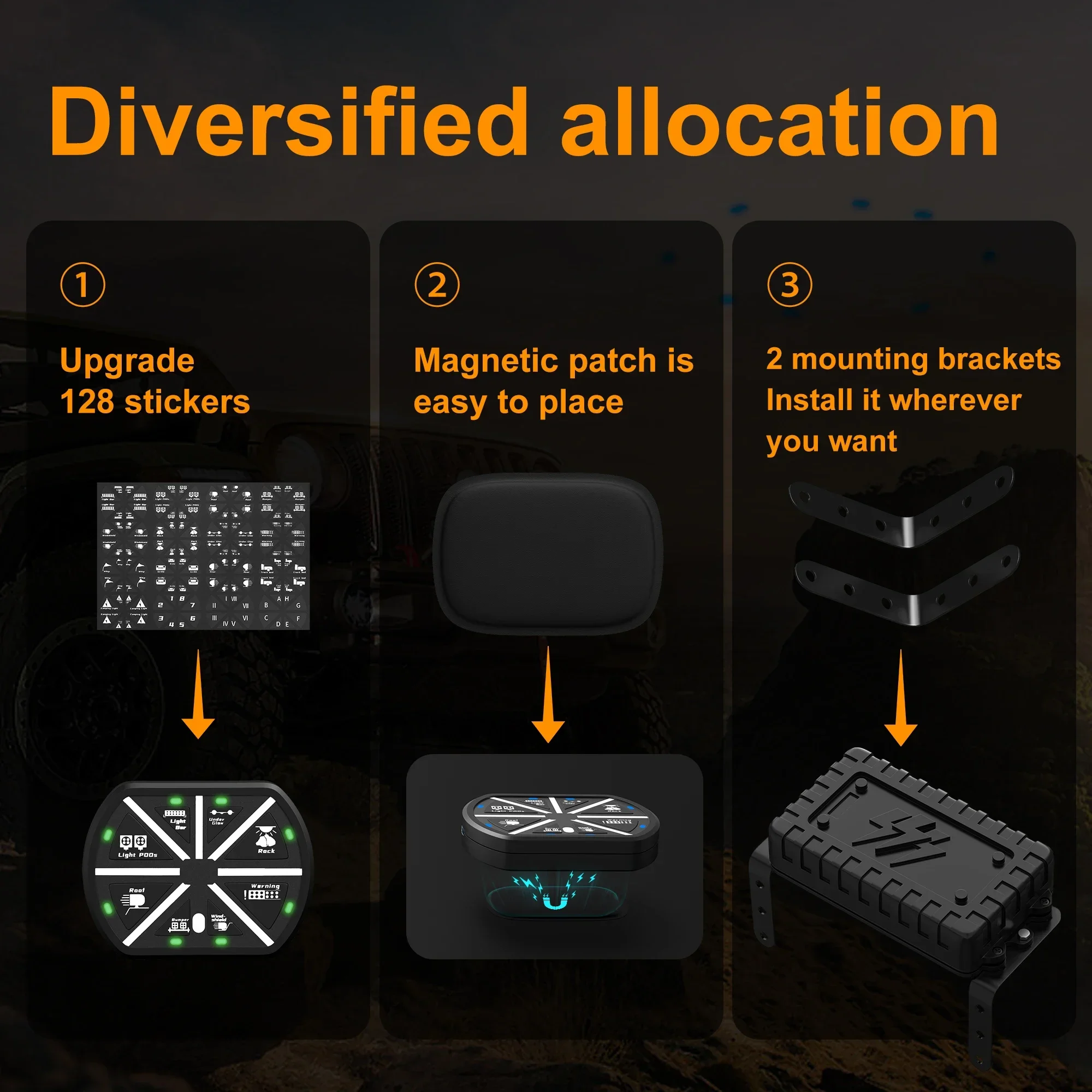 8 عصابة لوحة التبديل الأخضر LED RFB الطريق عالية الطاقة وحدة تحكم متكاملة 80A دائرة DC12-24V لوحة التبديل التحكم مع اللاسلكية #4