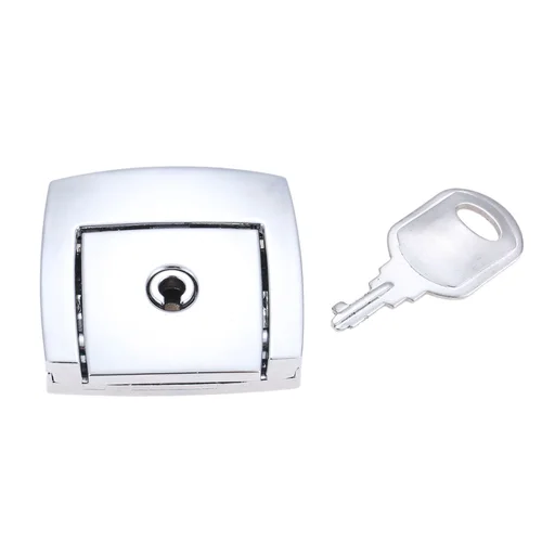 Imagen 2 del producto 1 Juego de cerradura de seguridad + 1 llave, caja de palanca de Metal, pestillo con hebilla, pestillo de seguridad, archivador de gabinete, cajón, hogar/oficina, 46*45mm