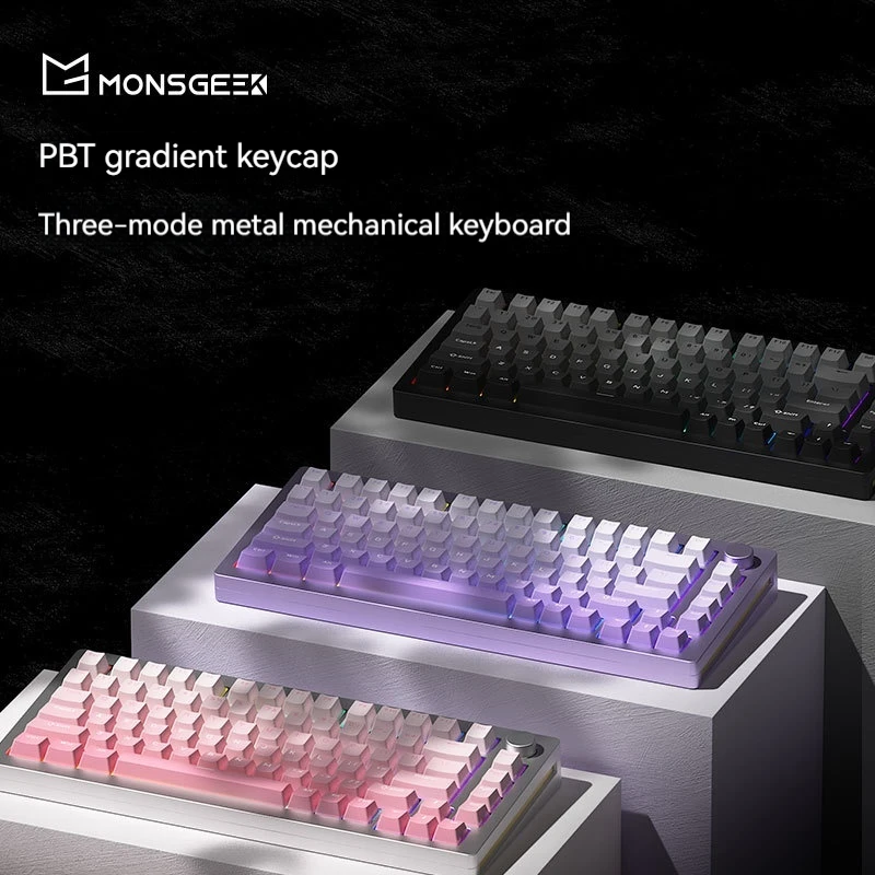 MONSGEEK M1w Mechanical Keyboard 2.4g Wireless Bluetooth Usb Three Modes 87 Key Esports Rgb Gradient Boy Game Keyboard Accessory