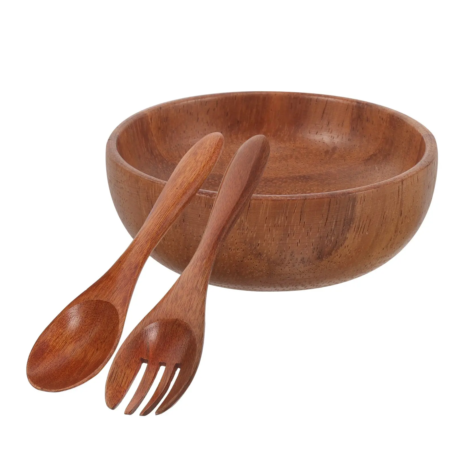 

Reusable Fruit Bowl Set 8x4CM Wooden Spoon Fork Smooth Edges Lightweight Kitchen Bowls Wooden Salad Bowl Home Restaurant