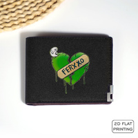 FERXXO Heart Skull Canvas Wallet Minimalist Business Style Durable Lightweight Everyday Use for Men and Women