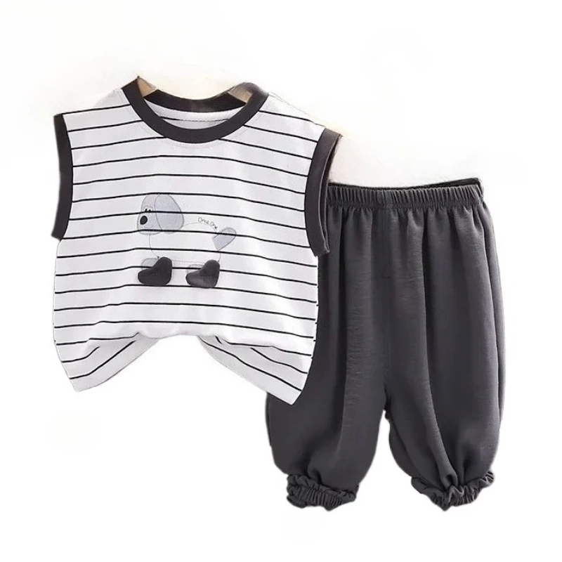 

New Summer Baby Clothes Suit Children Boys Striped Vest Shorts 2Pcs/Sets Toddler Clothing Infant Casual Outfits Kids Tracksuits