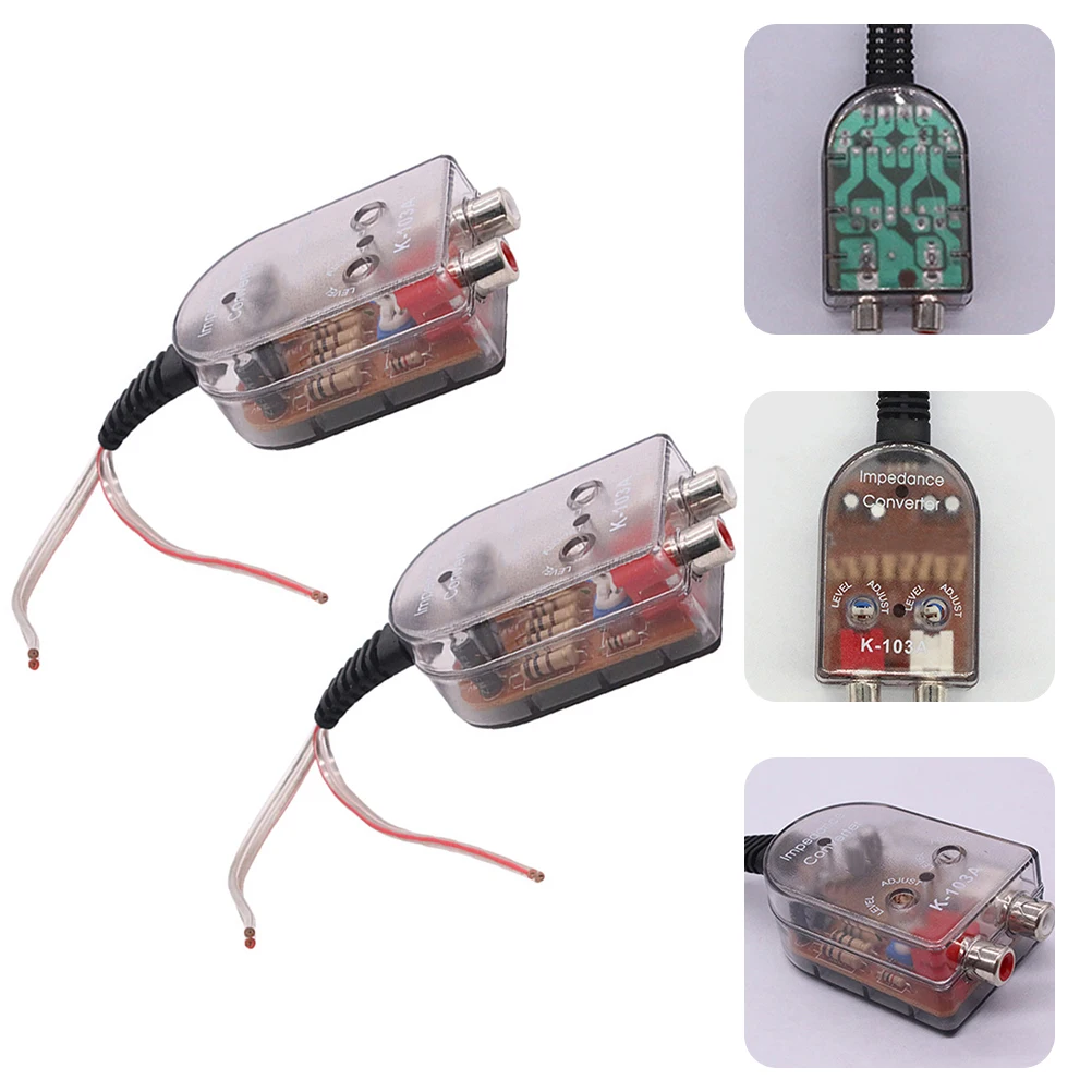 

2pcs Audio Converter High to Low Adapter for Subwoofers Car Supplies Speaker Level Regulator Output Car Supplies