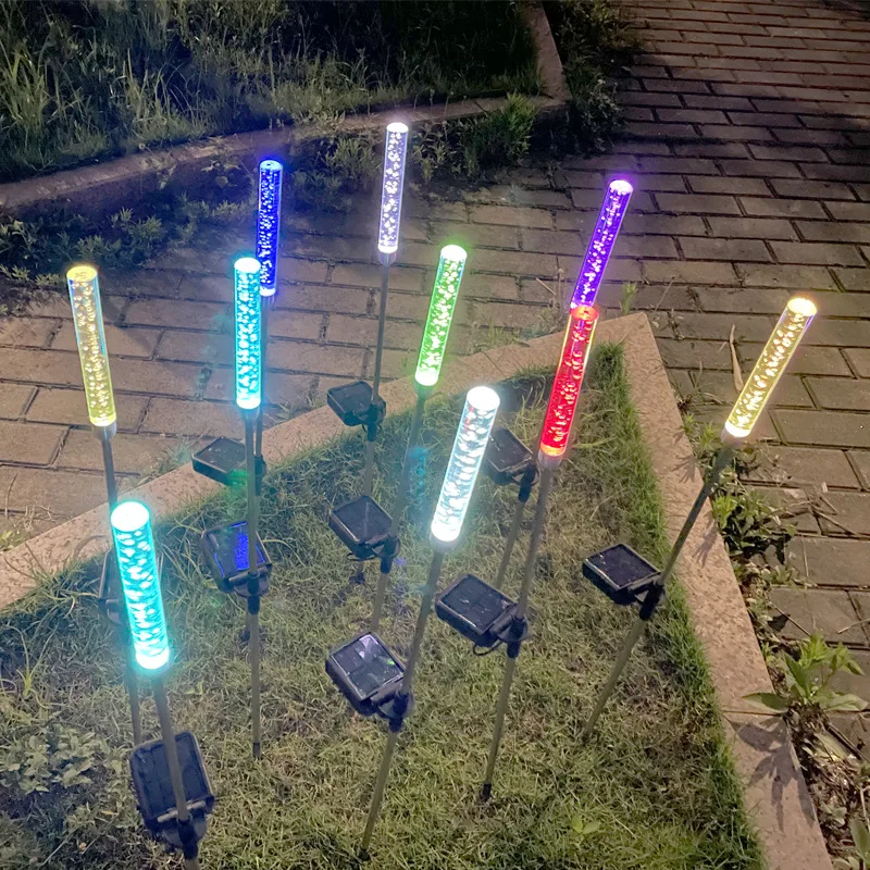 Solar LED Landscape Light Post Water Jet Bubble Column Light Lawn Dynamic Bubble Atmosphere Landscape Garden Light