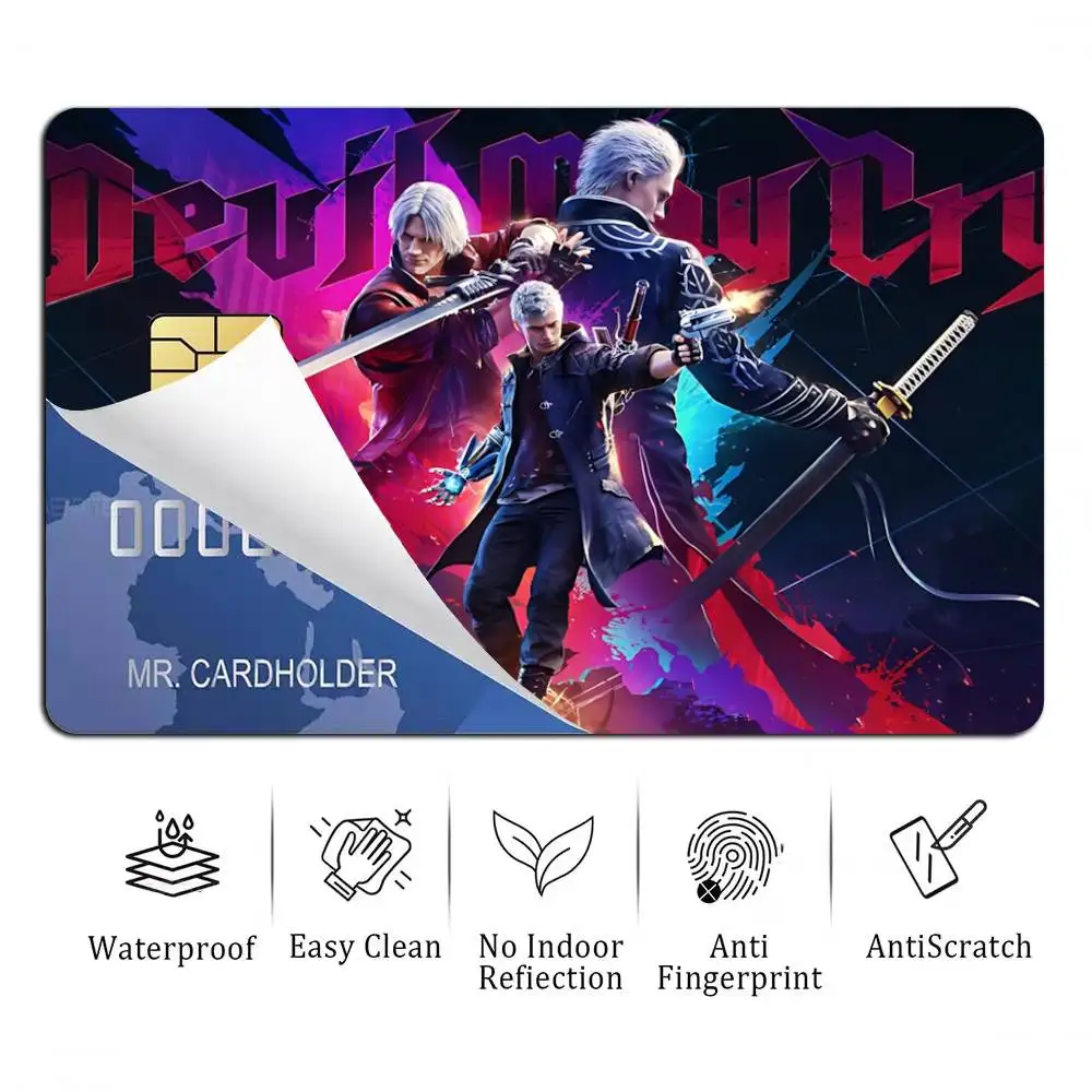 DMC D-Dante Game D-Devil May C-Cry Card Stickers for Bank Access Protective Waterproof Film Cover Sticker Gift