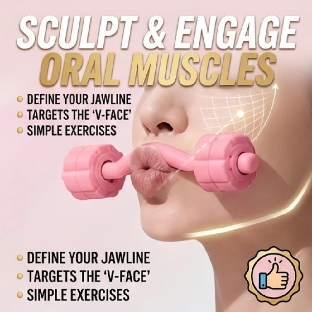 Facial Yoga Dumbbell V Face Shaping Tool with Smart Digital Counter Silent Muscle Trainer for Face Lifting and Tightening