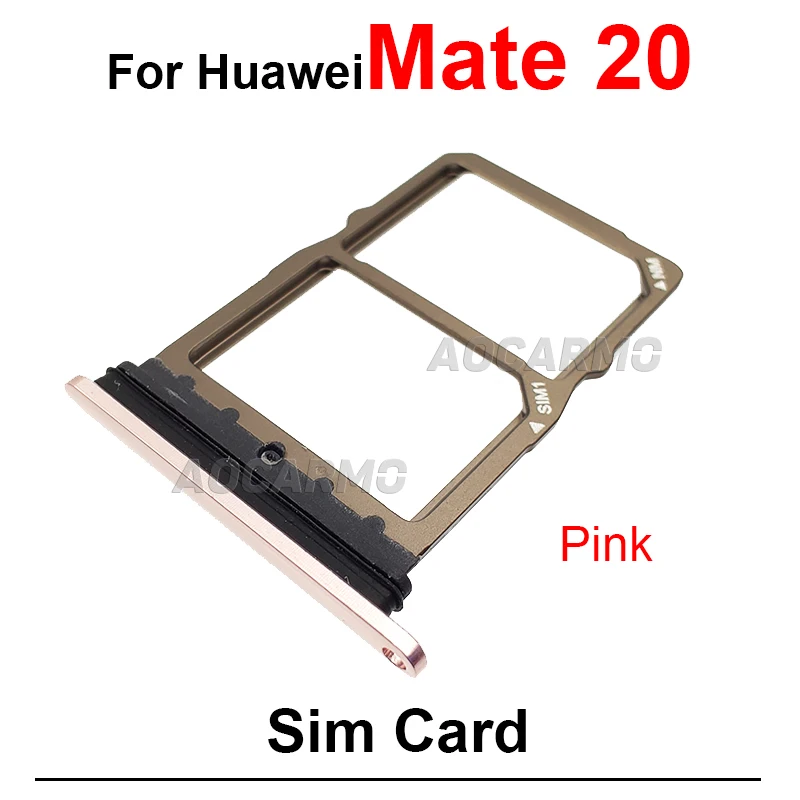 For Huawei Mate 20X 20 Pro 20Pro SIM Card Socket Slot Sim Tray Holder Repair Pink Light Dark Blue Green Purple Replacement Parts