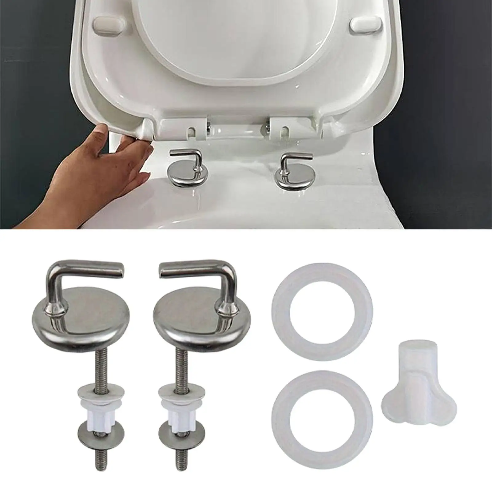 Bisagras para asiento de inodoro, accesorios, conector de montaje compacto ajustable General para el hogar, lugar público, baños, oficina, hoteles