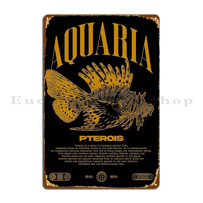 Lionfish Marine Fish Keeper Modern Streetwear Metal Sign Plaques Garage Iron Retro Bar Cinema Tin Sign Poster