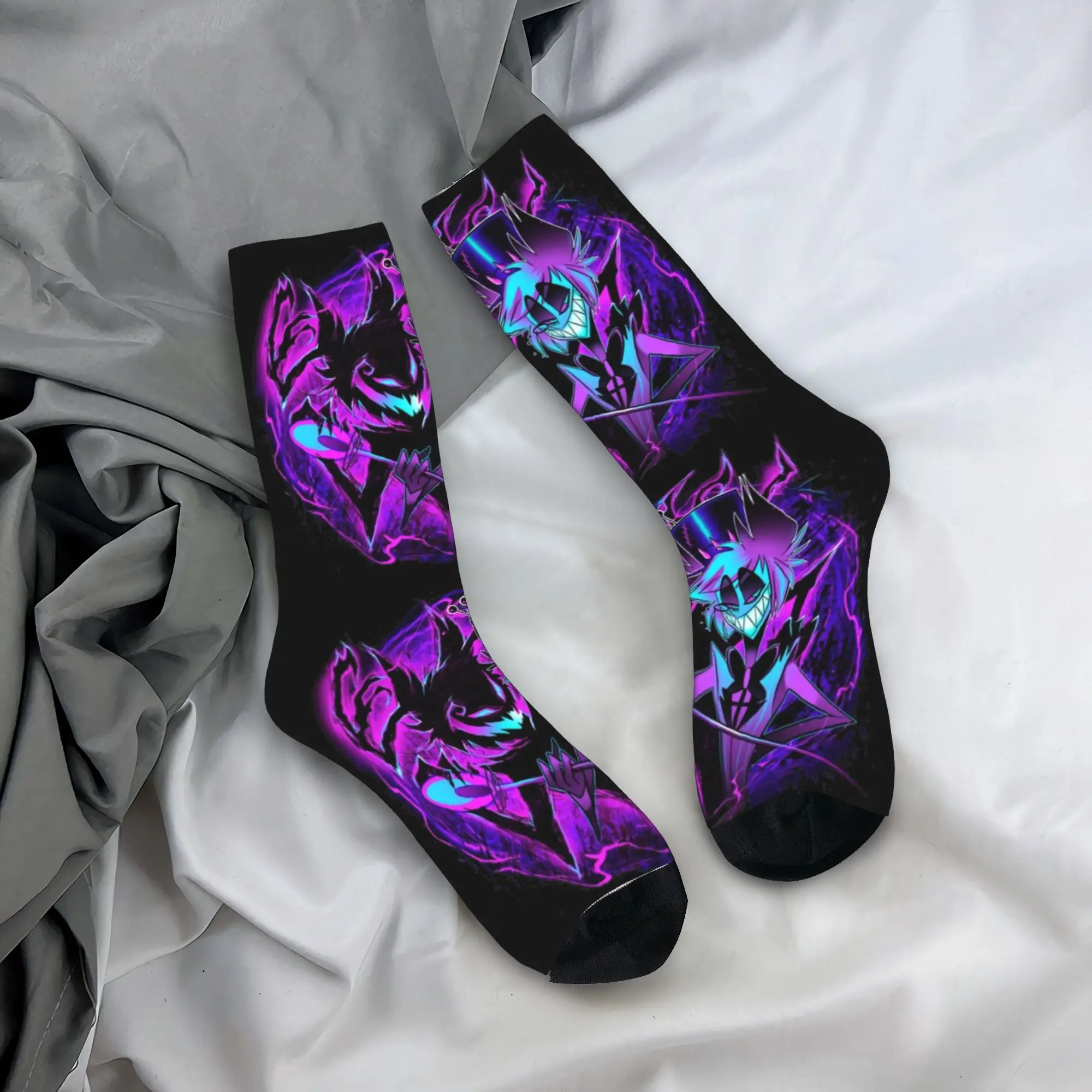 

Hazbins Hotels Socks Men Women Fashion Hazbin Hotels Socks Harajuku Spring Summer Autumn Winter Middle Tube Stockings Gifts
