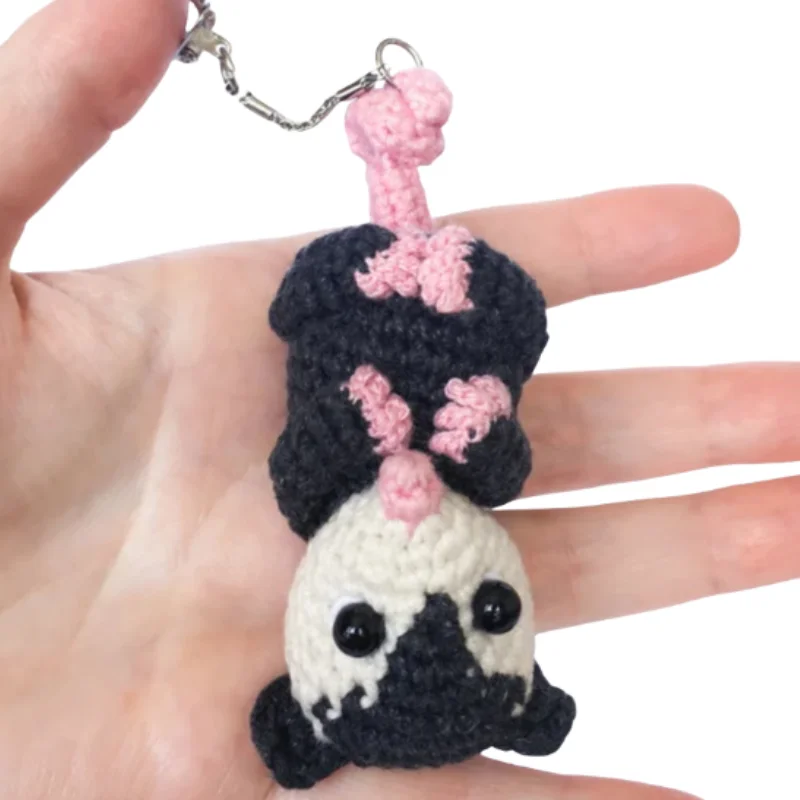 Handmade knitting Skyrim Hip Hop Funny mouse Steel Keyring Car Key Chains For Girls Gifts Creative School Bag Keychain