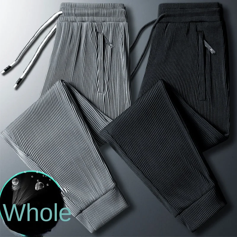 Mens Pants Summer Ultra-thin Ice Silk Pants Men's Loose Casual Pants Fat Sports Streetwear Long Pants Elastic Pants