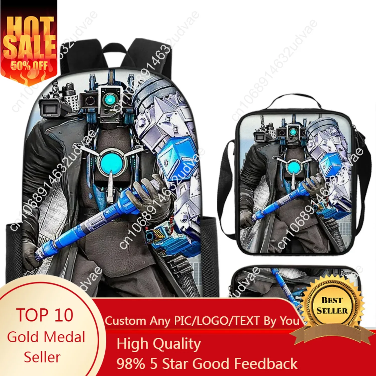 

Skibidi-mochila escolar para el baño, mochila para estudiantes de primaria y secundaria, bolso de hombro, estuche para lápices