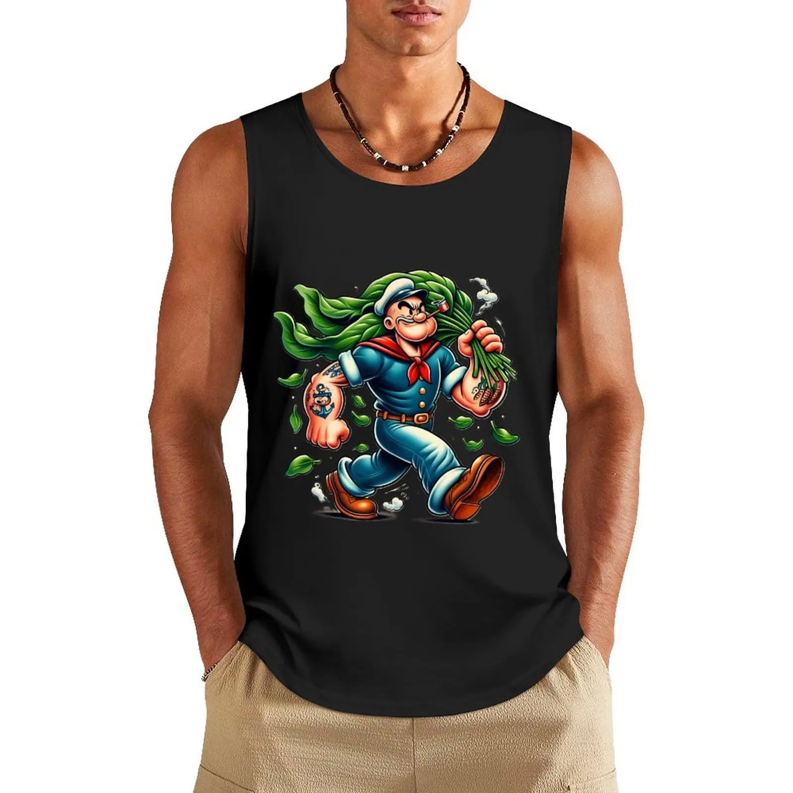 

The Power of Spinach Tank Top gym clothes man Men's sleeveless gym shirts summer clothes men 2025 gym top