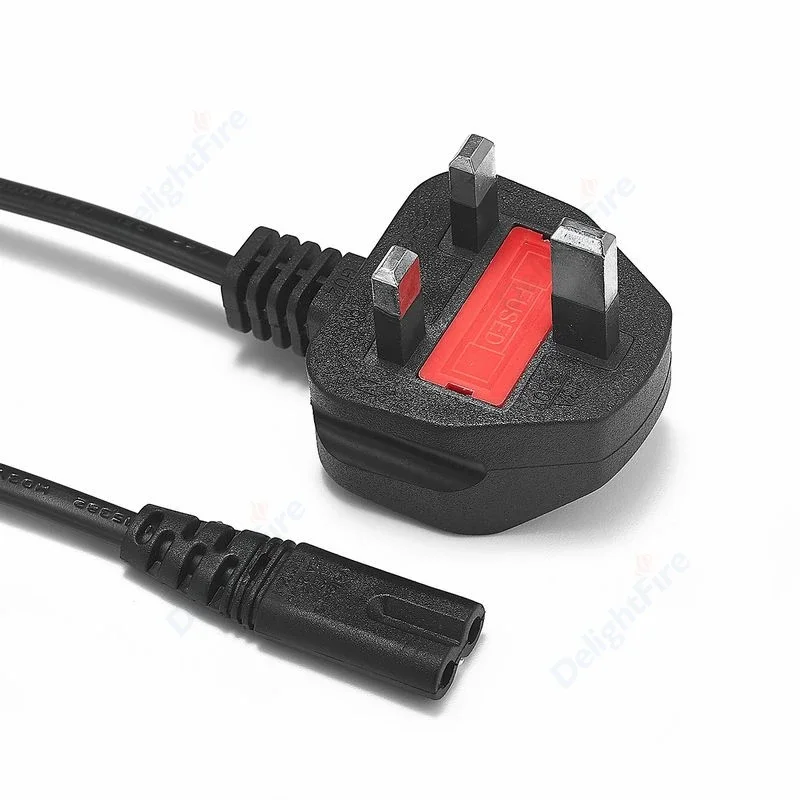 UK Power Plug C5 C7 Power Supply Cable 1.5m 1.8m AC Power Cord For HP Dell Sony Samsung Toshiba ASUS Notebook Laptop LG TV