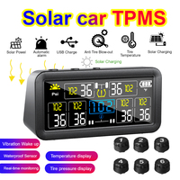 Solar TPMS Digital LCD Display 0~9.9Bar 4/6 Tire Sensors Autotruck Tire Pressure Monitoring System Alarm Tester For Car Truck RV
