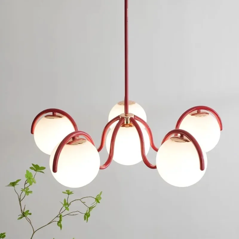 New Nordic Magic Bean Glass Pendant Light  Vintage style Living Room Chandelier Minimalist Bedroom Dining Room Lamp
