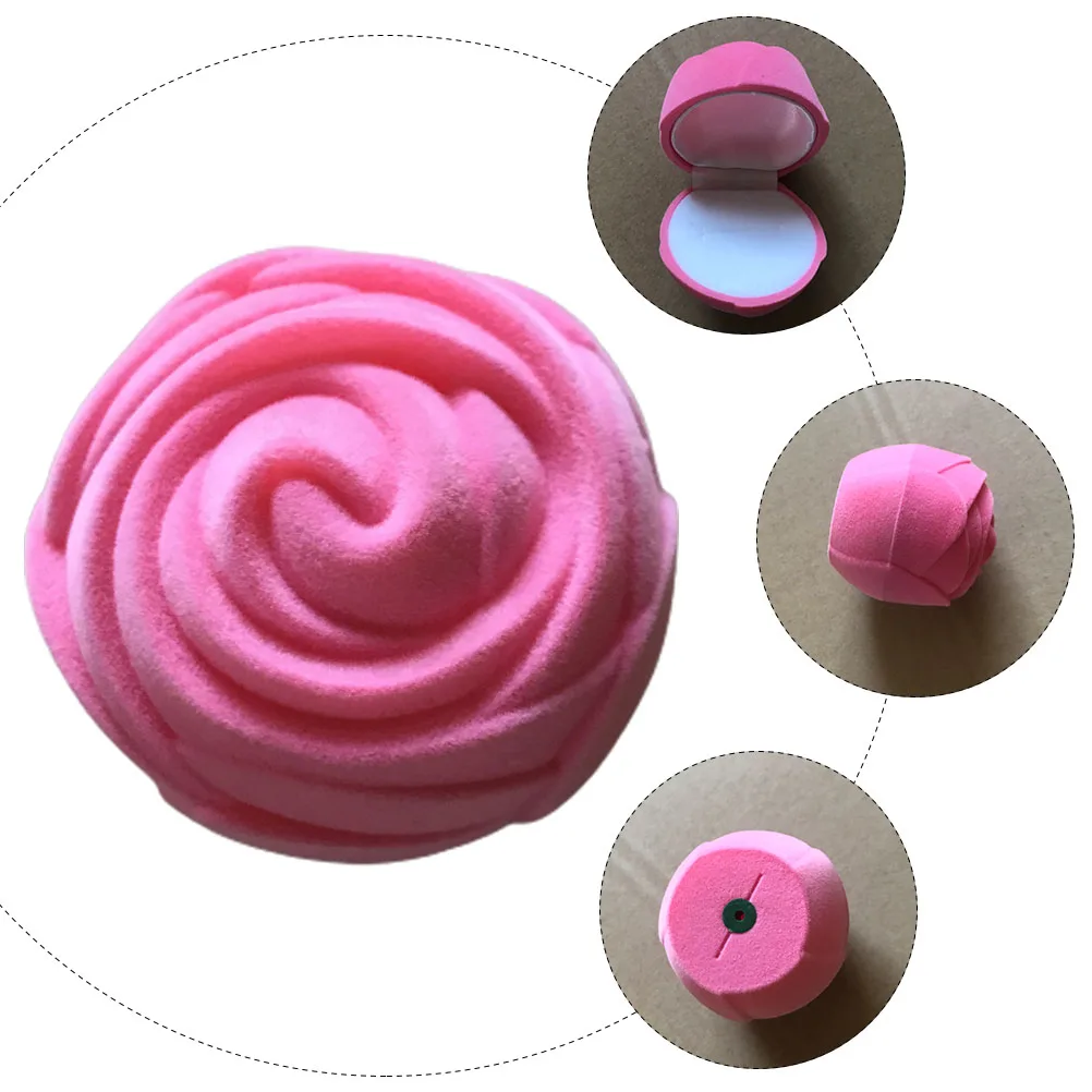 

Rose Shape Ring Box Creative Simulation Jewelry Case for Wedding Engagement Proposal Romantic Gift Storage Rose Shape Ring Box