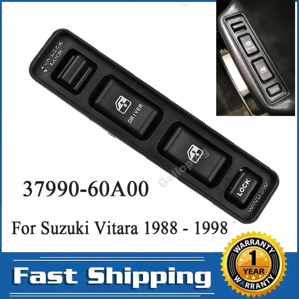 37990-60A00 Interruptor de elevalunas eléctrico delantero izquierdo para conductor, botón elevador de cristal para Suzuki Vitara 1988-1999, piezas de repuesto para automóvil