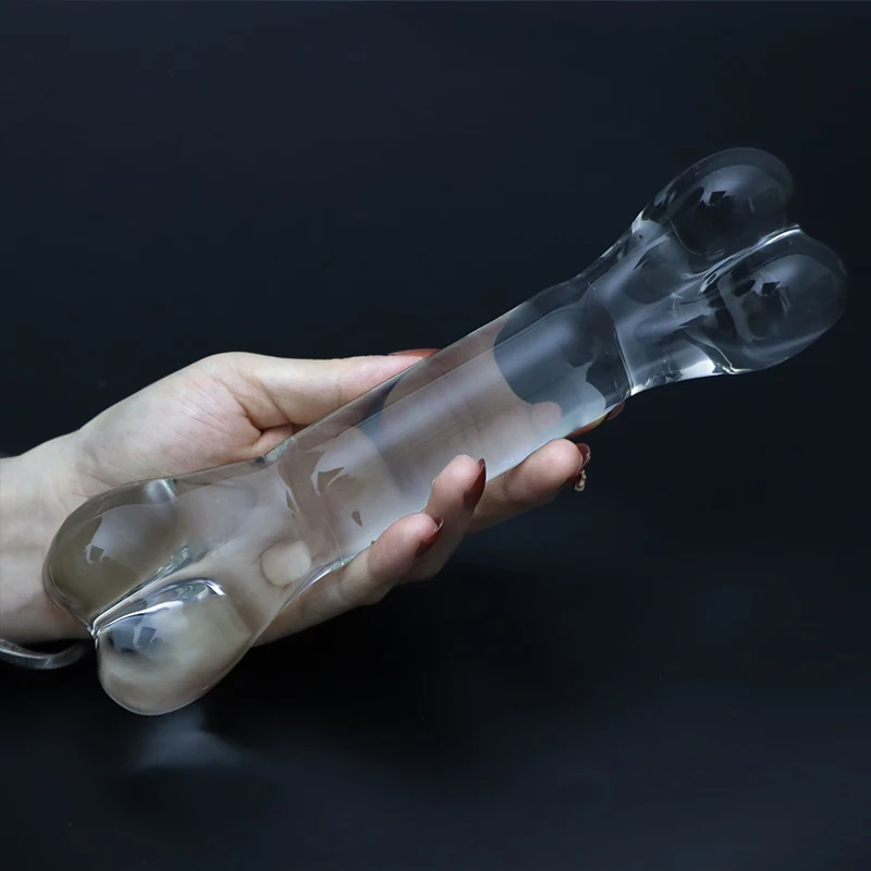 Female Masturbation Lovely Bone Crystal Double Heads Dildo Anal Penis butt plug Sex toy Adult Products For Women Men Sex Wand 18