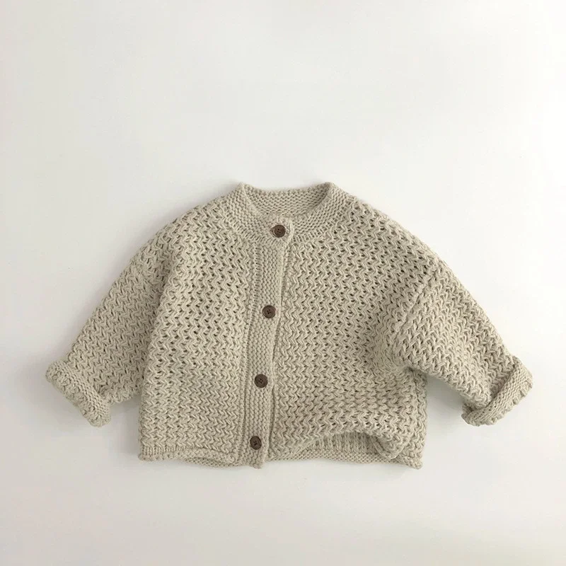 Suéter con textura de piña de aguja gruesa para niños, versión coreana, Otoño e Invierno