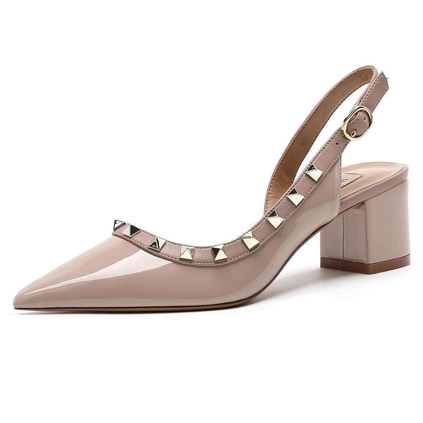 【Zamierz długość stopy przed złożeniem zamówienia】 Luksusowe designerskie damskie sandały na wysokim obcasie Nity Fashion Party Dress Shoes