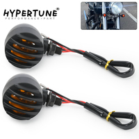 2Pcs Motorcycle Turn Signal Indicator Blinker Light Vintage Universal Motorbike 12V LED Sequential Flowing Flashing Mini Lamp