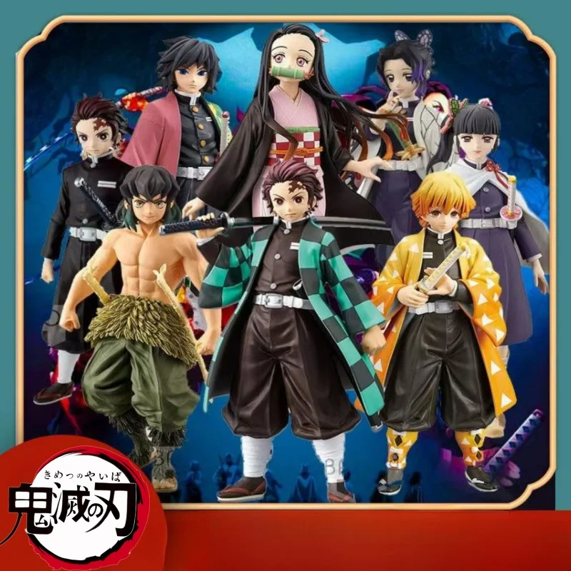 Hot Animation Demon Slayer Kimetsu No Yaiba Figure Kamado Tanjirou Action Figure Agatsuma Zenitsu Nezuko Warrior PVC Model Toys