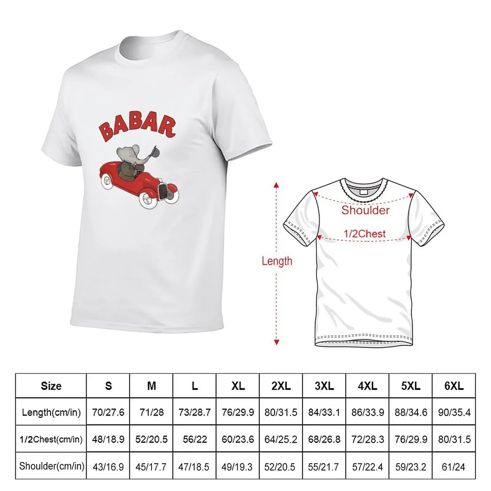 Babar drives a car T-Shirt graphic tee shirt aesthetic clothes mens champion t shirts