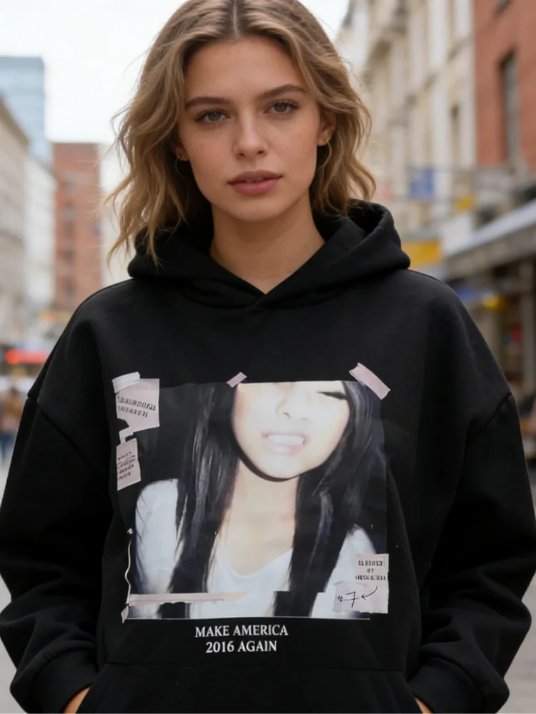 

Персонализированная толстовка с принтом и молнией, с длинными рукавами, в стиле ретро, уличный тренд Y2K