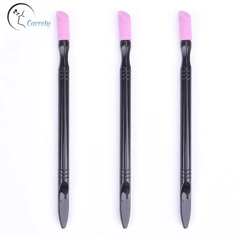 1PC Double-head Quartz Exfoliator Nail Cuticle Remover Dead Skin Pusher Trimmer Manicure Grinding Rods Nail Files Tool