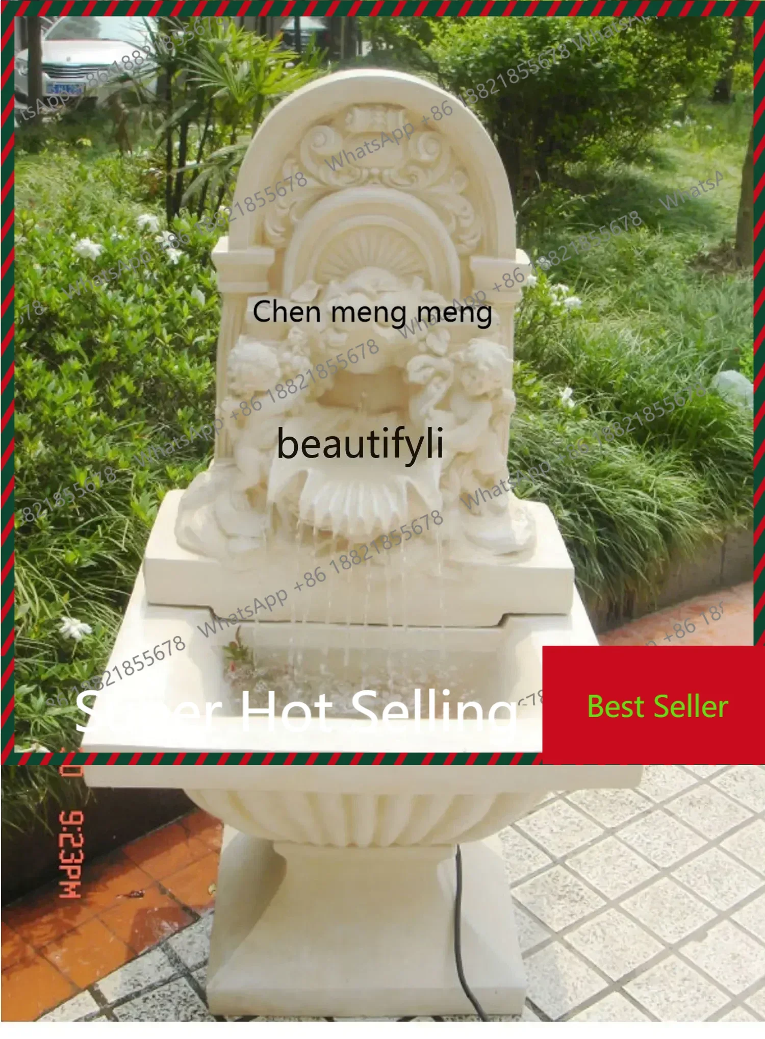 K182xz1European floor-to-ceiling circulating fountain, courtyard, garden, water feature decoration, angel fountain ornament