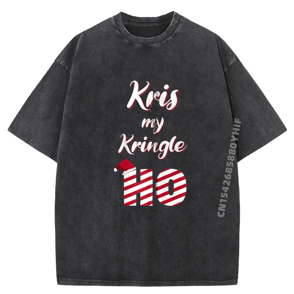 

Kris My Kringle Streetwear Summer Breathable Washed Camisas De Hombre Mens Clothing Oversized Printed T Shirt