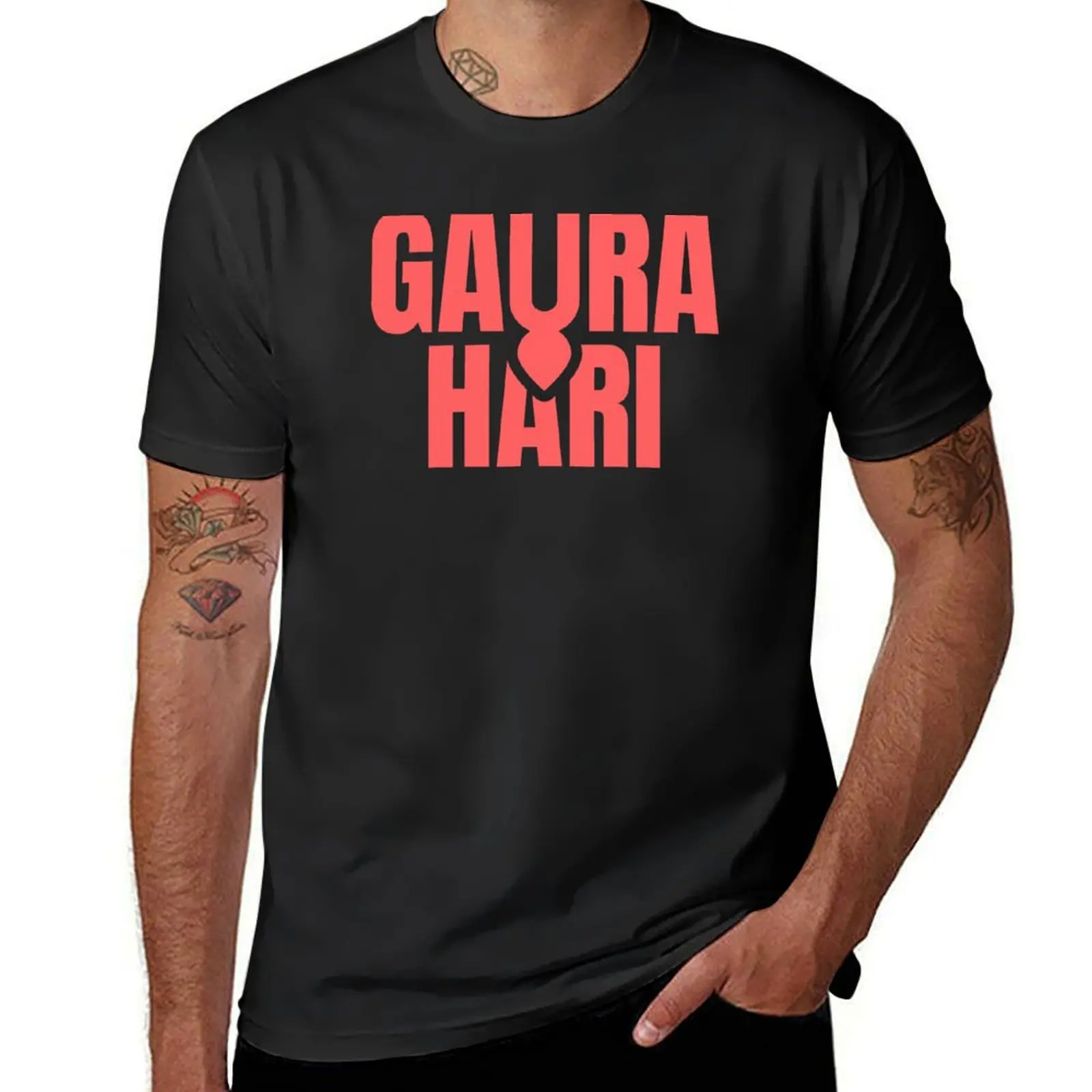 

Gaura Hari with tilak lord Chaitanya tilak in red on white T-Shirt Aesthetic clothing korean fashion Men's clothing
