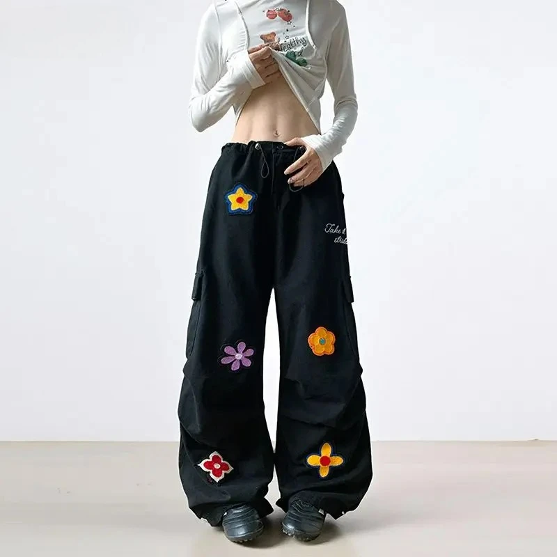 

2026 Autumn Winter Men's Denim Pant Y2K Cargo Jean Harajuku Embroidery Printed Cowboy Japanese Wide Fit Baggy Jeans High Quality