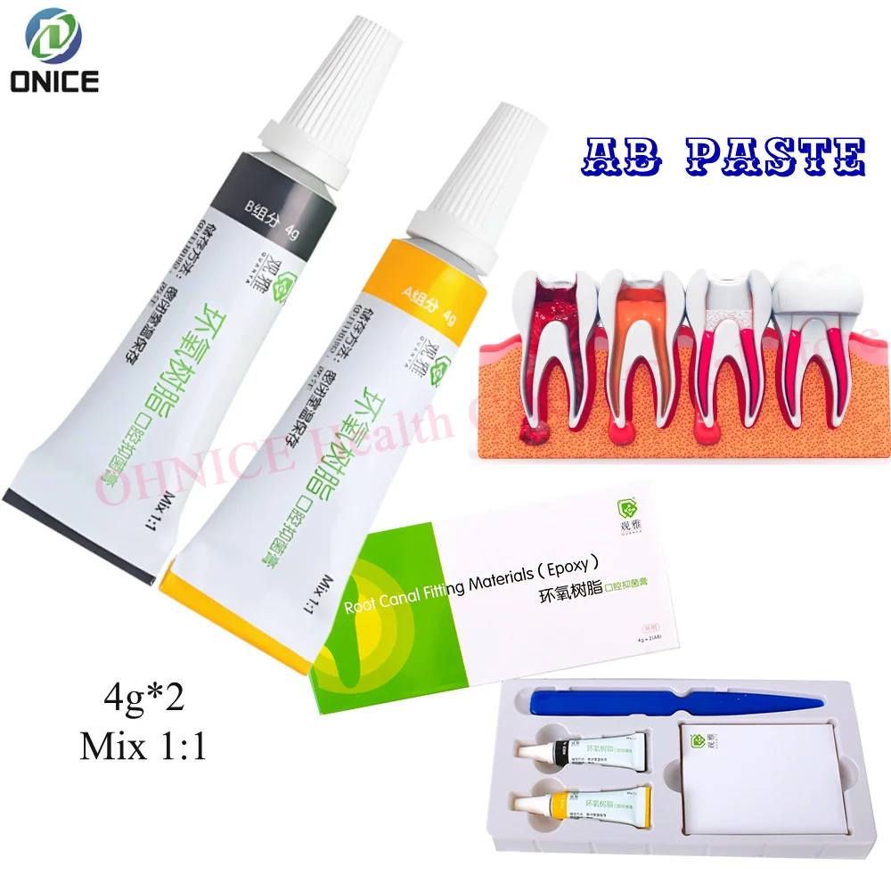 

4gX2/Box Dental AB Paste: Biocompatible Epoxy Resin Root Canal Sealer for Permanent Fitting, High Adhesion & Low Shrinkage‌