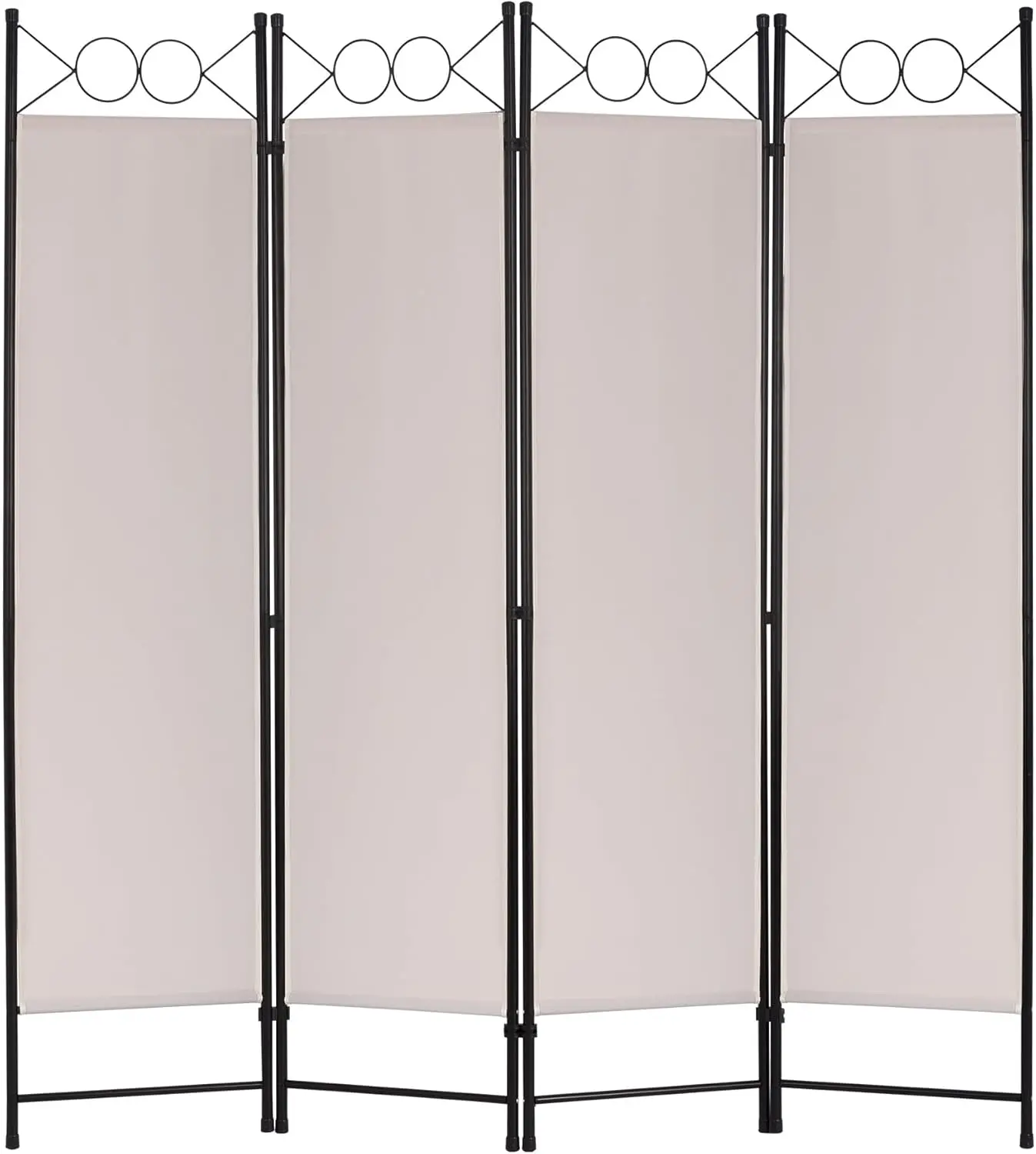 

4-Panel Folding Room Divider, 6FT Portable Partition Screen for Dorm Bedroom Office in Sand