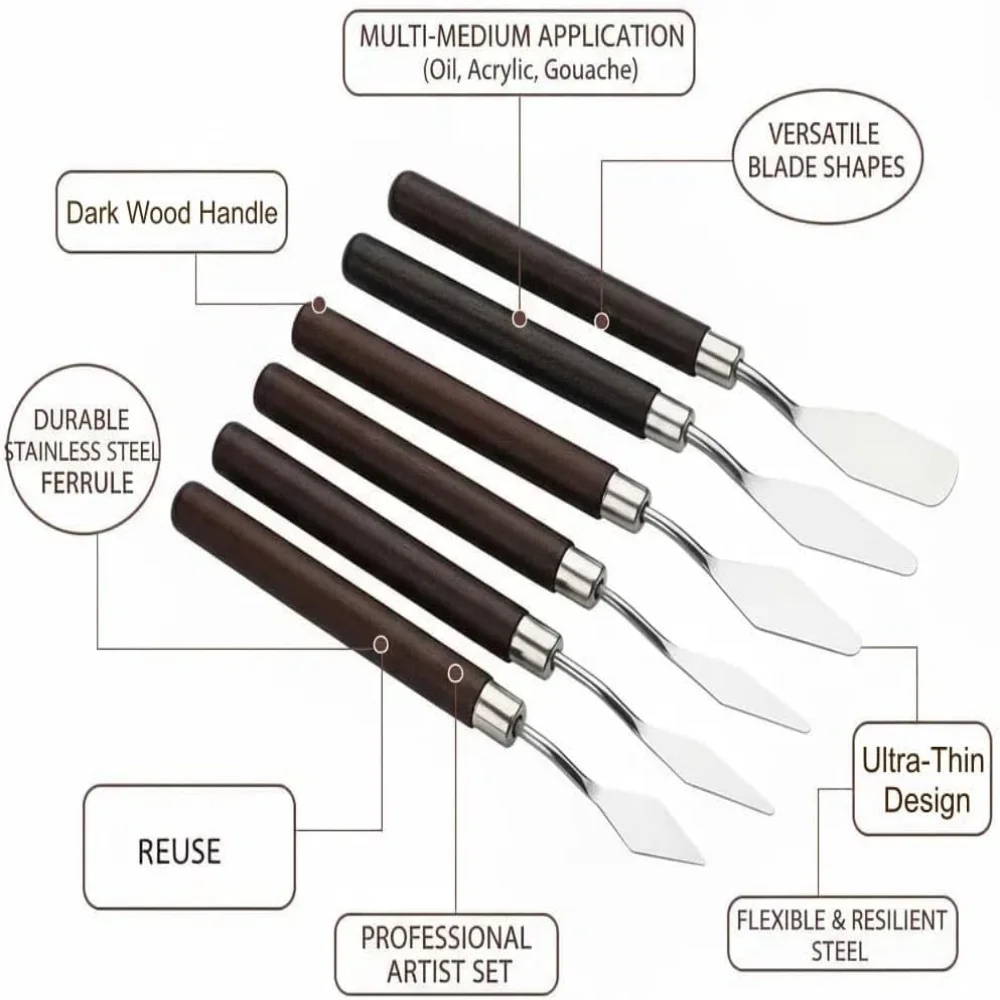 1/3/5/7 قطعة/المجموعة الفولاذ المقاوم للصدأ النفط اللوحة سكين الفنان ملعقة أدوات الرسم القرطاسية كعكة لوازم الخبز اللوحة الرسم لطيف
