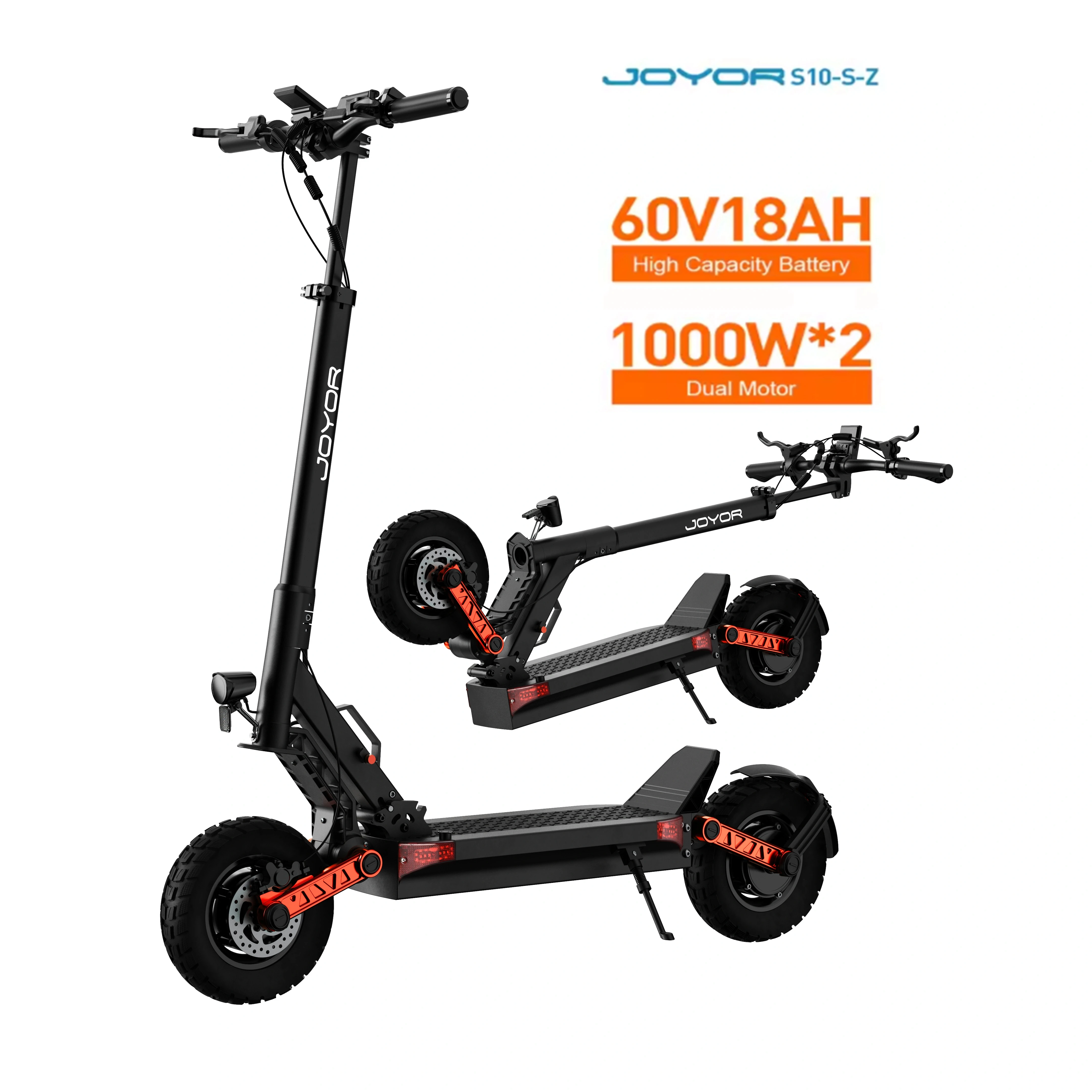 JOYOR S10-s-z E-Scooter 1000W * 2 Doppelmotor 60V18AH Hochleistungs-Lithiumbatterie 10 Zoll Offroad-Reifen Hydraulische Bremse Aluminiumlegierung Leichtgewichtiger 30KG Rahmen All-Terrain-Pendler-Scooter Maximale Reichweite 80km Maximale Geschwindigkeit 60km/h Elektroroller – Detail 25
