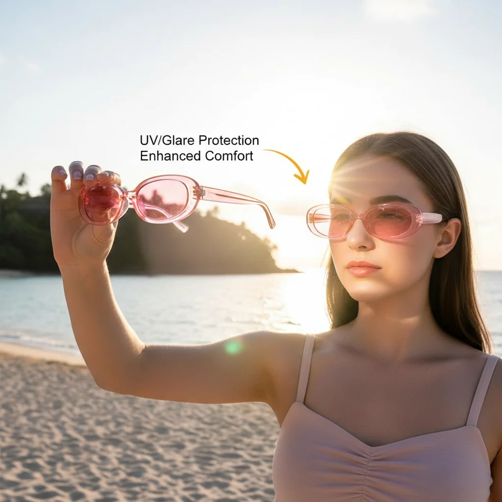 Small Frame  UV400 Oval Sunglasses Eyewear Sunglasses for Women Fashion Shades