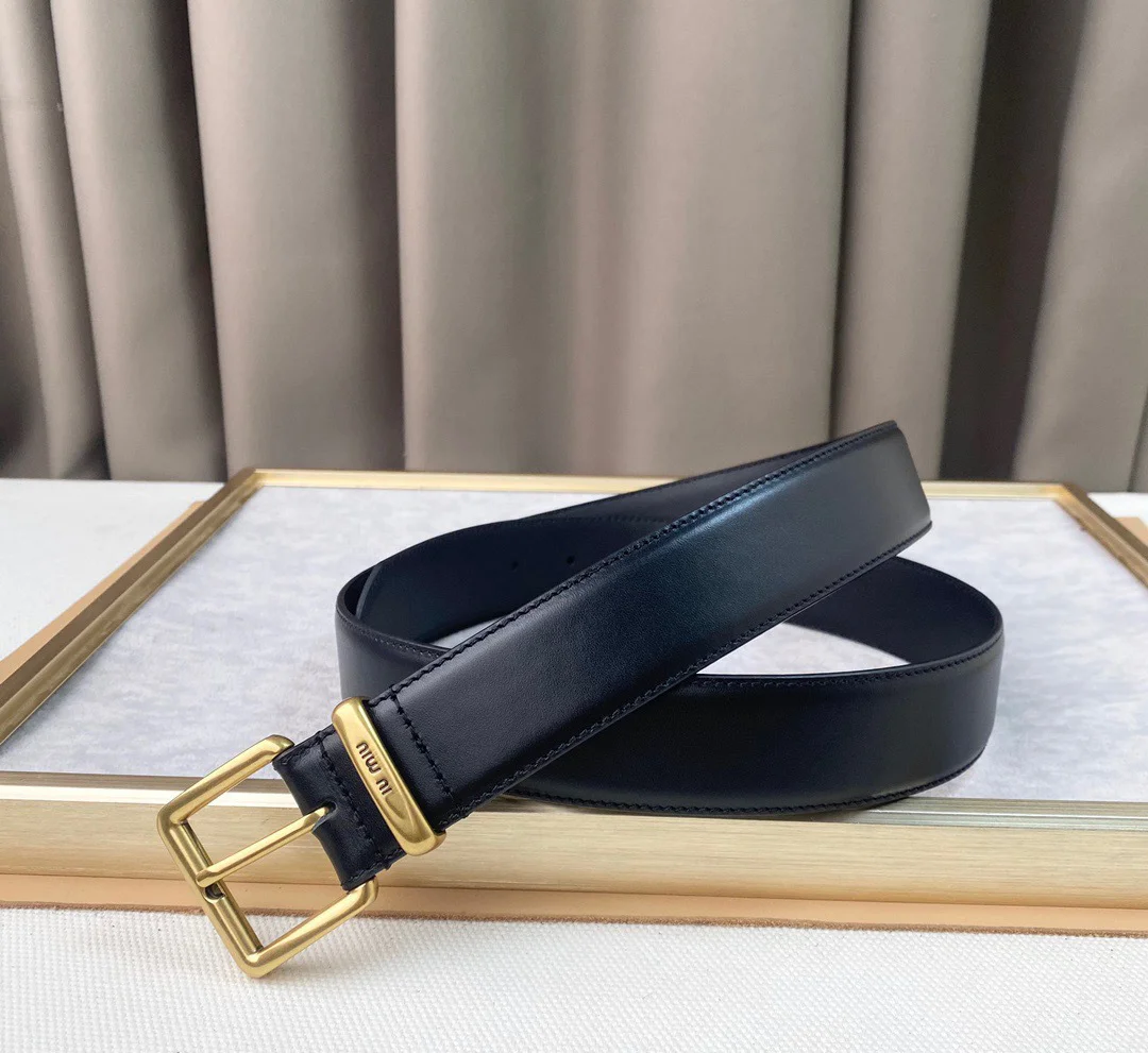 2025 New Retro Genuine Leather Black Belt with Japanese Buckle  Alphabet Designer Belt High Grade Women's Belt