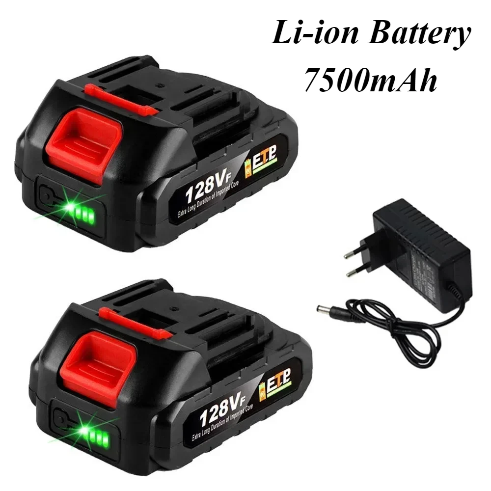 21V 7500mAh 128VF Large Capacity Rechargeable Lithium Ion Battery for Makita Cordless Wrench Dirll Screwdriver Power Tool