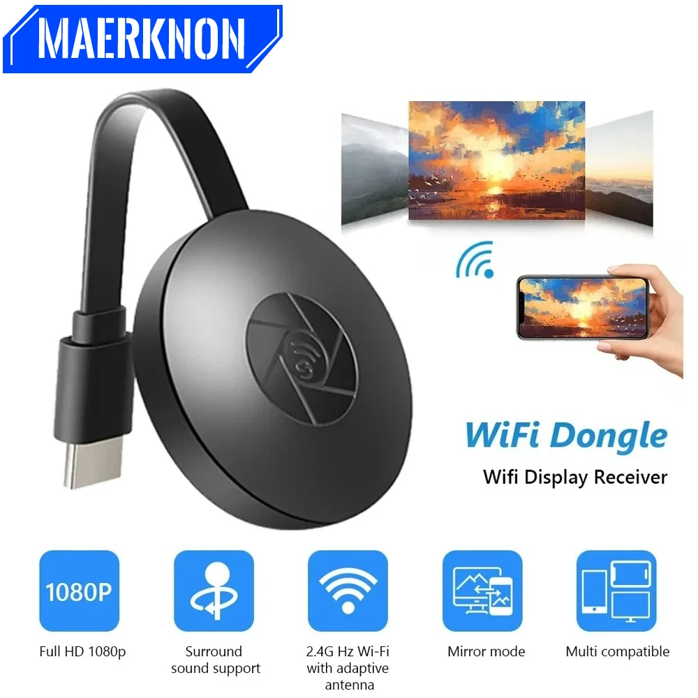 To TV 2.4G 4K Wireless WiFi Mirroring TV Stick HDMI Adapter 1080P Display Dongle For iPhone Samsung Huawei Android Phone