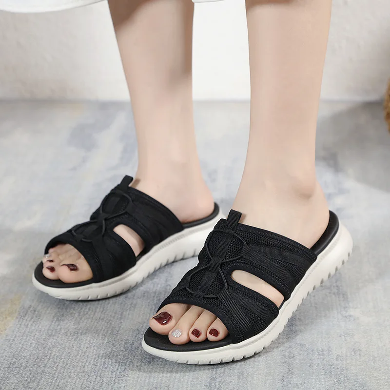 SIKETU Brand  Summer Fashion Women Slippers Solid Colors Light Patchwork Breathable Leisure Wedge Shoes Platform Anti-slide Gray