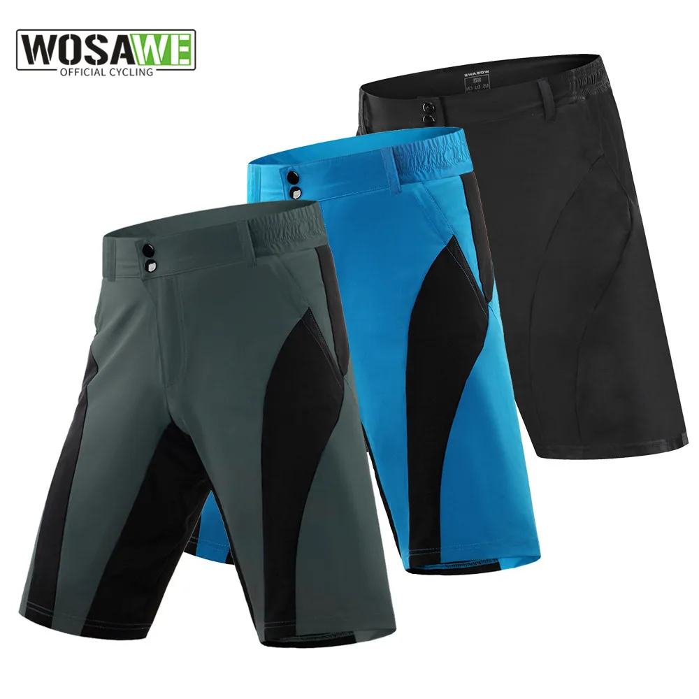 WOSAWE Men Cycling Shorts Cargo Shorts Quick Dry Wearproof Biker MTB Mountain Bicycle Hiking Climbing Downhill Short Casual Pant