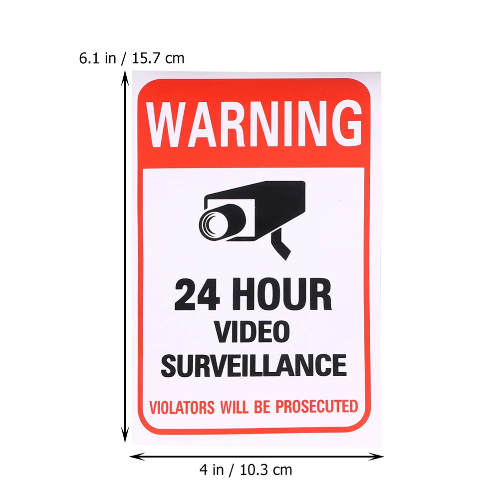 Video Warning Signs Adesivos, Vigilância Emblemas, Todas as atividades, 20 pcs