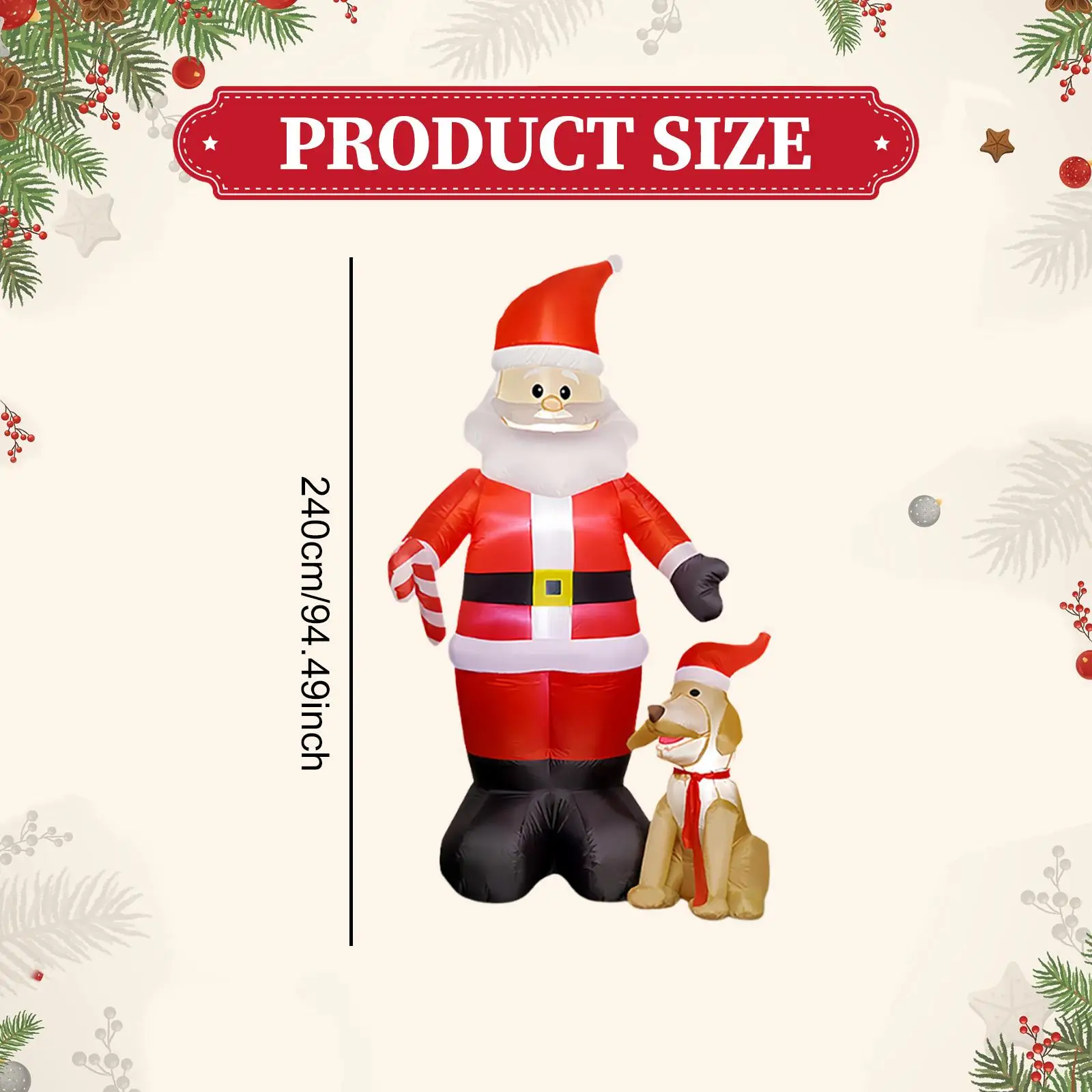 Christmas Inflatable Blow up Santa Claus with Lights for Yard Party Backyard