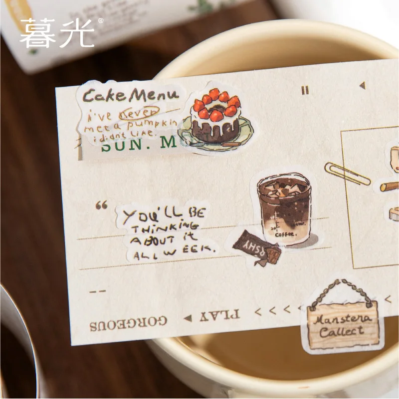 200 cm/ Rolls Tapes Coffe Bread Cafe Decorative Label Stickers for Journal Scrapbooking Textbook decoration Stationery Tape
