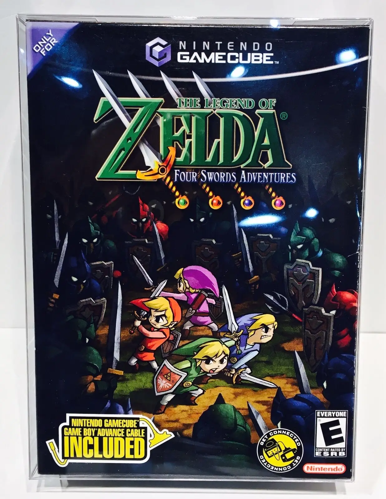 1 protetor de caixa para zelda quatro espadas ntsc só! Nintendo gamecube vitrine